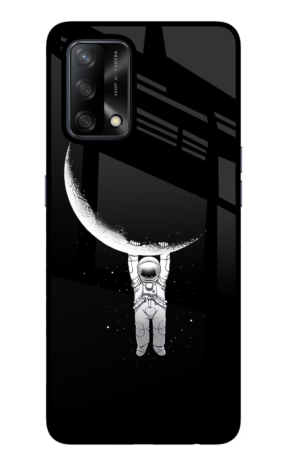 Moon Space Oppo F19/F19s Back Cover - Moon Space Oppo F19/F19s Glass Case Back Cover by Casekaro Moon Space Oppo F19/F19s Glass Case Back Cover by Casekaro