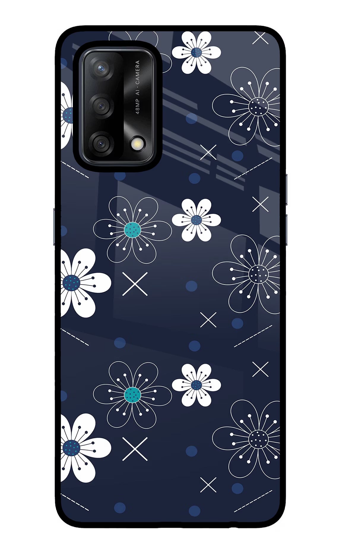 Flowers Oppo F19/F19s Glass Case - Flowers Oppo F19/F19s Glass Case Flowers Oppo F19/F19s Glass Case
