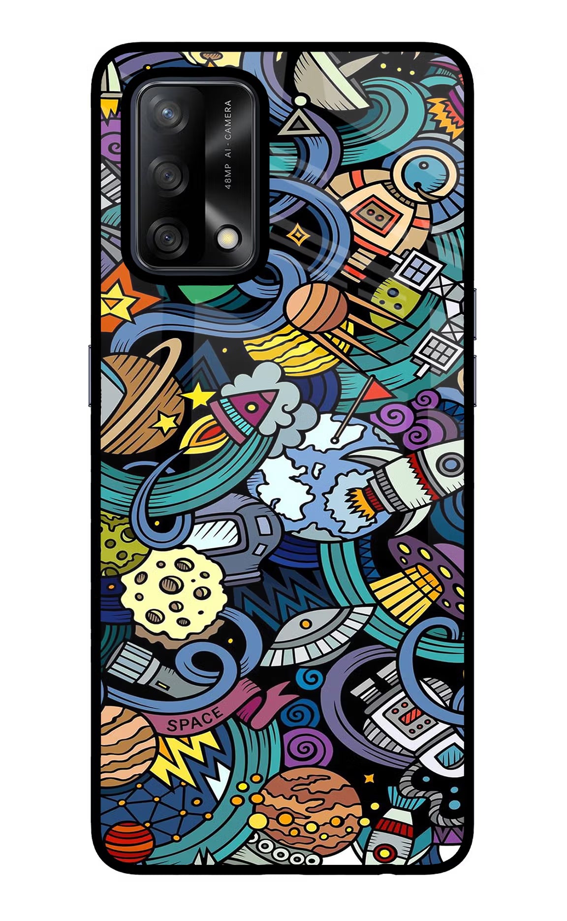 Space Abstract Oppo F19/F19s Back Cover - Space Abstract Oppo F19/F19s Glass Case Back Cover by Casekaro Space Abstract Oppo F19/F19s Glass Case Back Cover by Casekaro