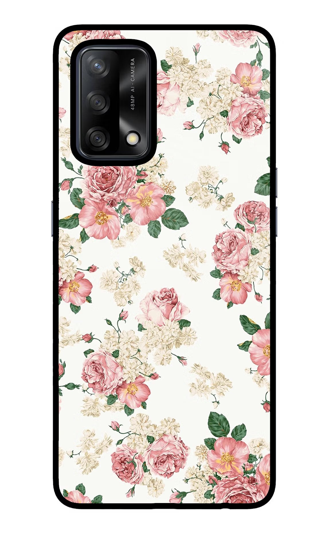 Flowers Oppo F19/F19s Glass Case - Flowers Oppo F19/F19s Glass Case Flowers Oppo F19/F19s Glass Case