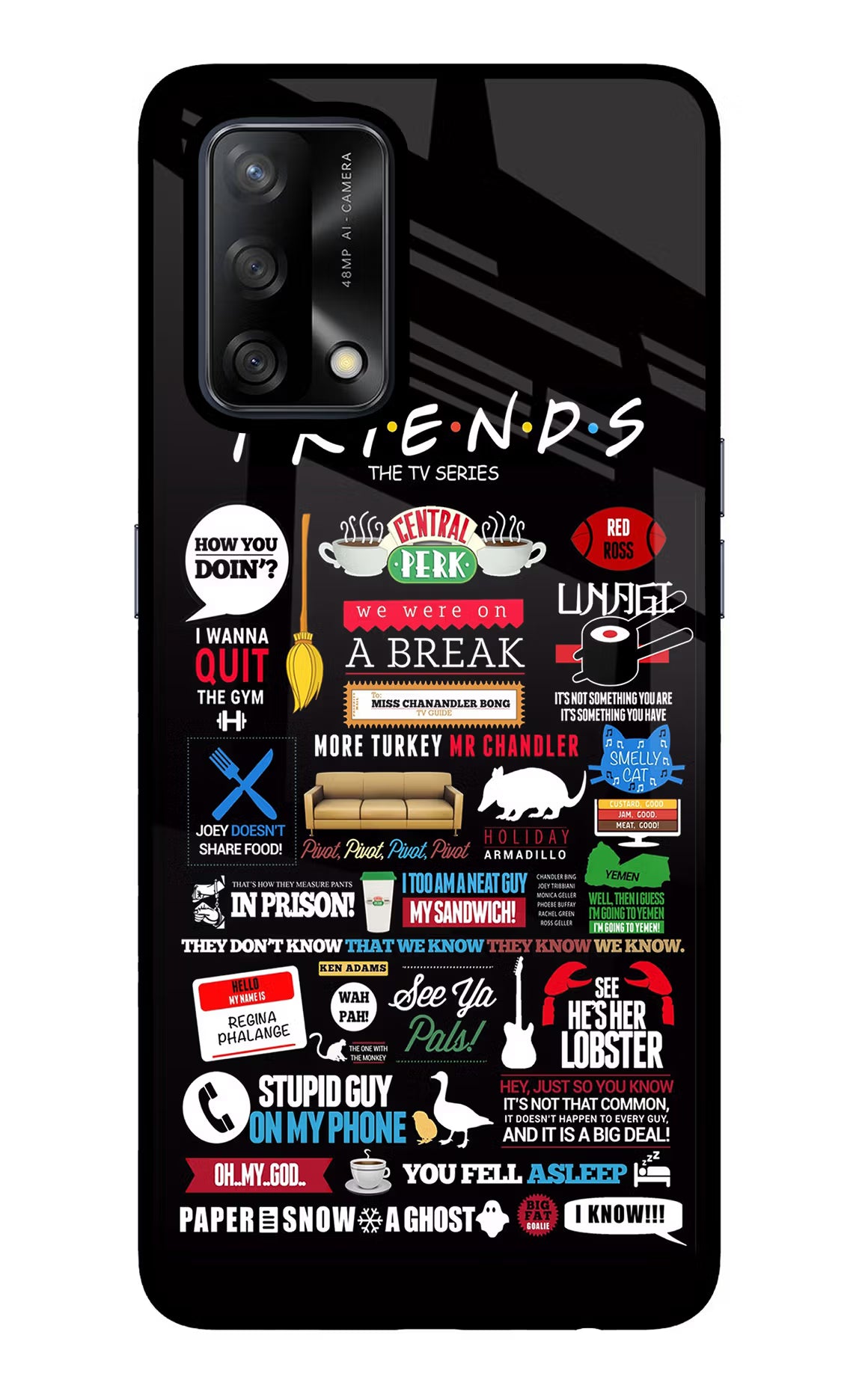 FRIENDS Oppo F19/F19s Glass Case - FRIENDS Oppo F19/F19s Glass Case FRIENDS Oppo F19/F19s Glass Case