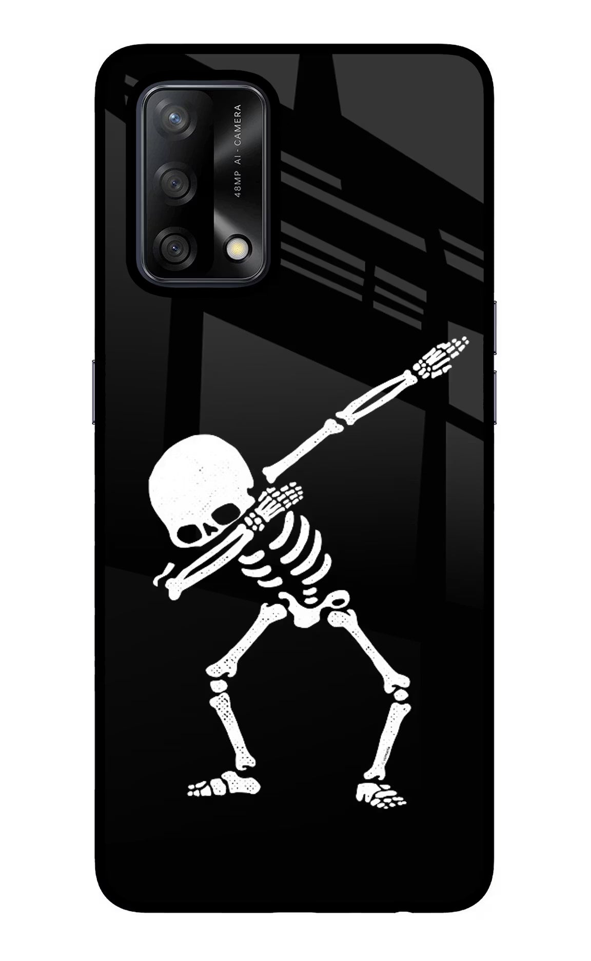 Dabbing Skeleton Art Oppo F19/F19s Glass Case - Dabbing Skeleton Art Oppo F19/F19s Glass Case Dabbing Skeleton Art Oppo F19/F19s Glass Case