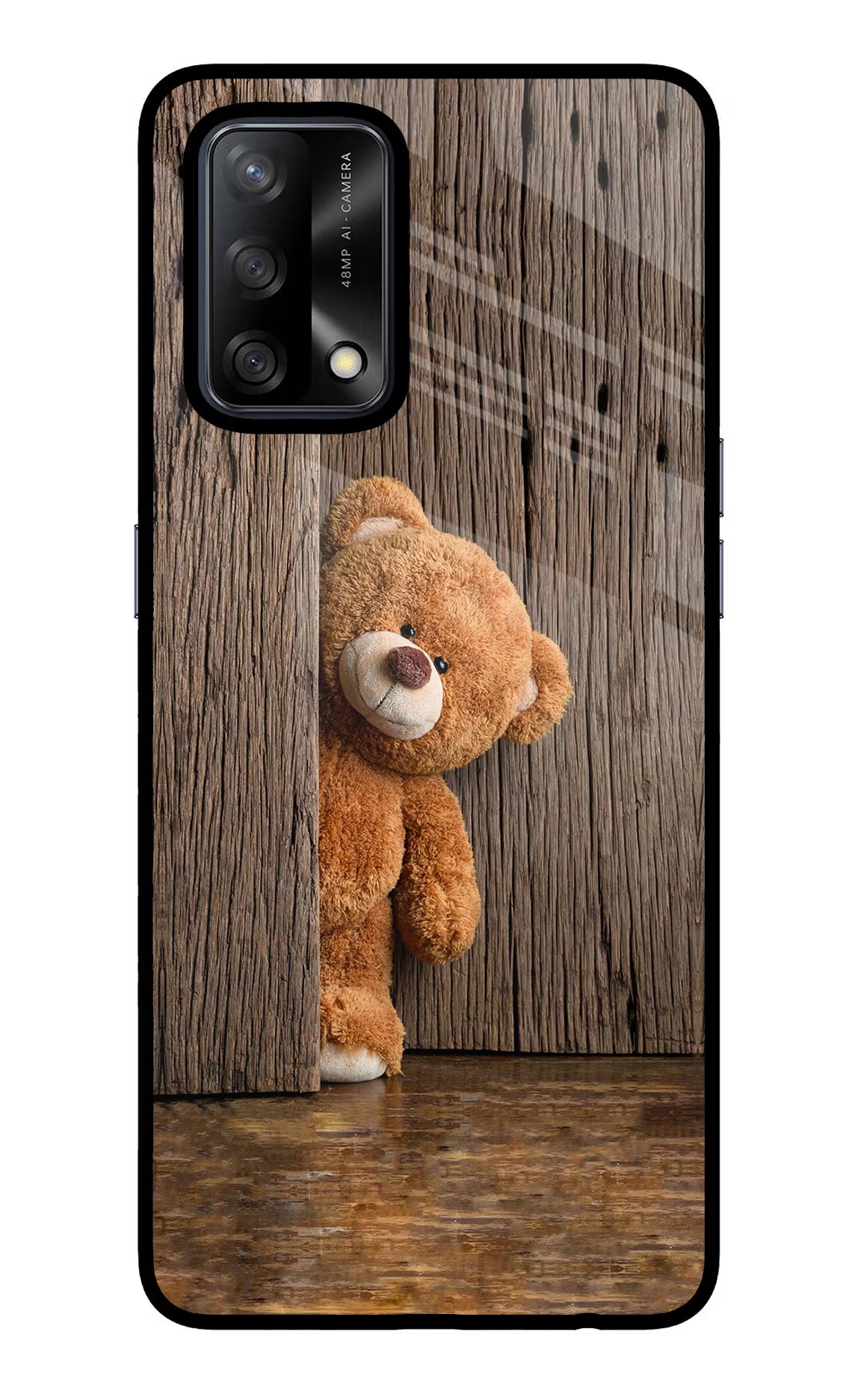 Teddy Wooden Oppo F19/F19s Glass Case - Teddy Wooden Oppo F19/F19s Glass Case Teddy Wooden Oppo F19/F19s Glass Case