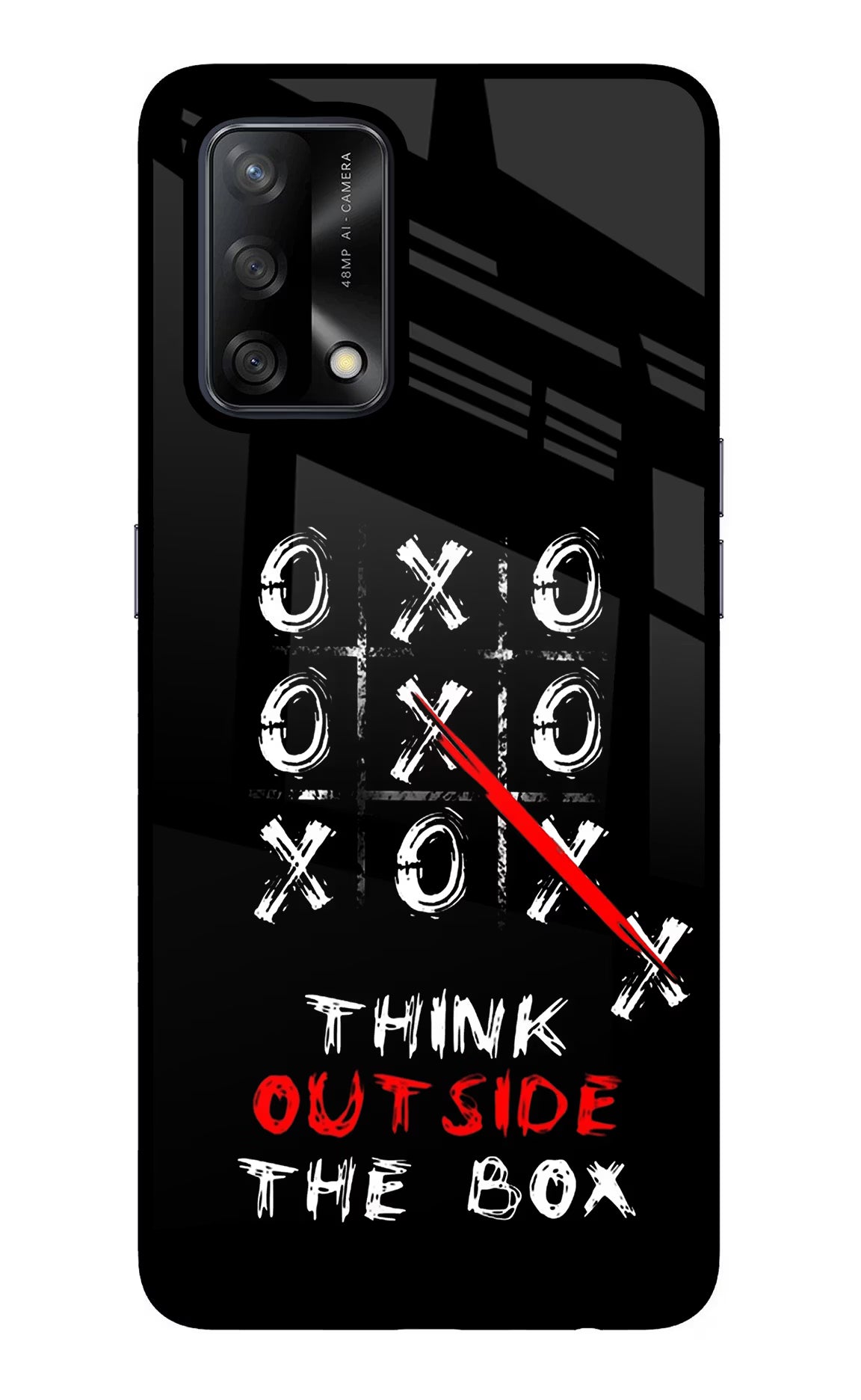 Think out of the BOX Oppo F19/F19s Back Cover - Think out of the BOX Oppo F19/F19s Glass Case Back Cover by Casekaro Think out of the BOX Oppo F19/F19s Glass Case Back Cover by Casekaro