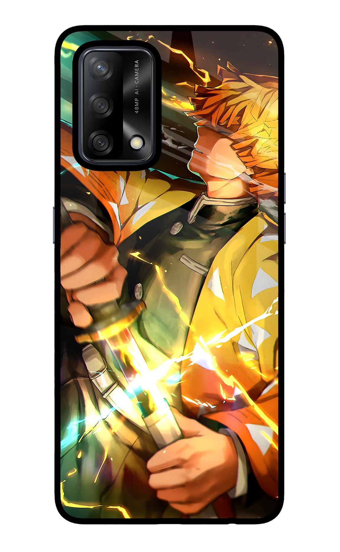 Demon Slayer Oppo F19/F19s Back Cover - Demon Slayer Oppo F19/F19s Glass Case Back Cover by Casekaro Demon Slayer Oppo F19/F19s Glass Case Back Cover by Casekaro
