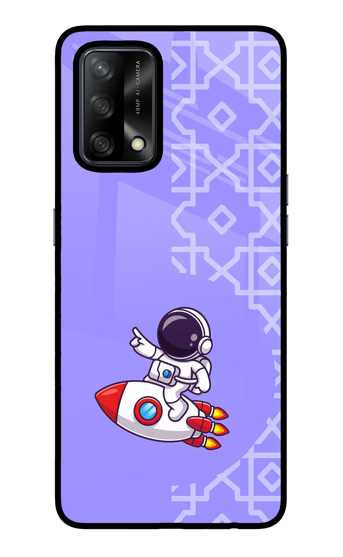 Cute Astronaut Oppo F19/F19s Back Cover - Cute Astronaut Oppo F19/F19s Glass Case Back Cover by Casekaro Cute Astronaut Oppo F19/F19s Glass Case Back Cover by Casekaro