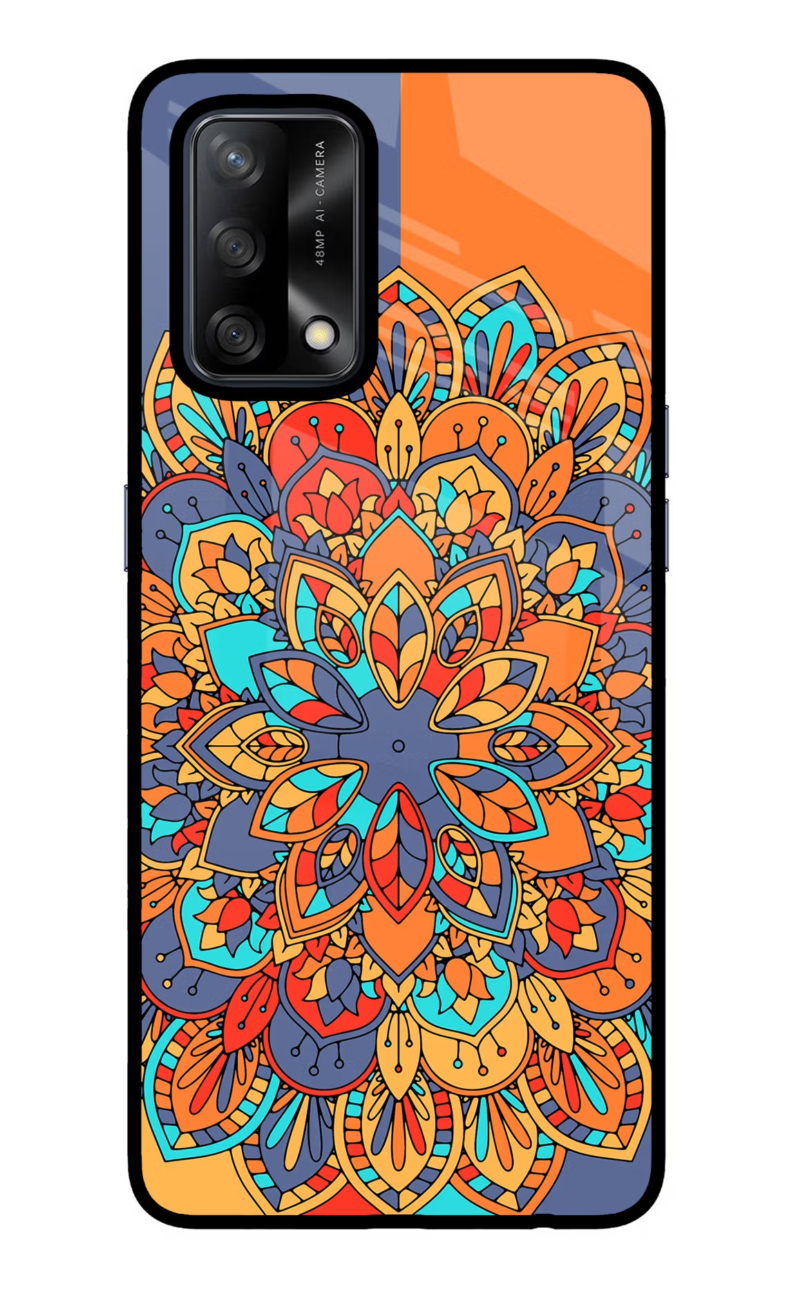 Color Mandala Oppo F19/F19s Glass Case - Color Mandala Oppo F19/F19s Glass Case Color Mandala Oppo F19/F19s Glass Case