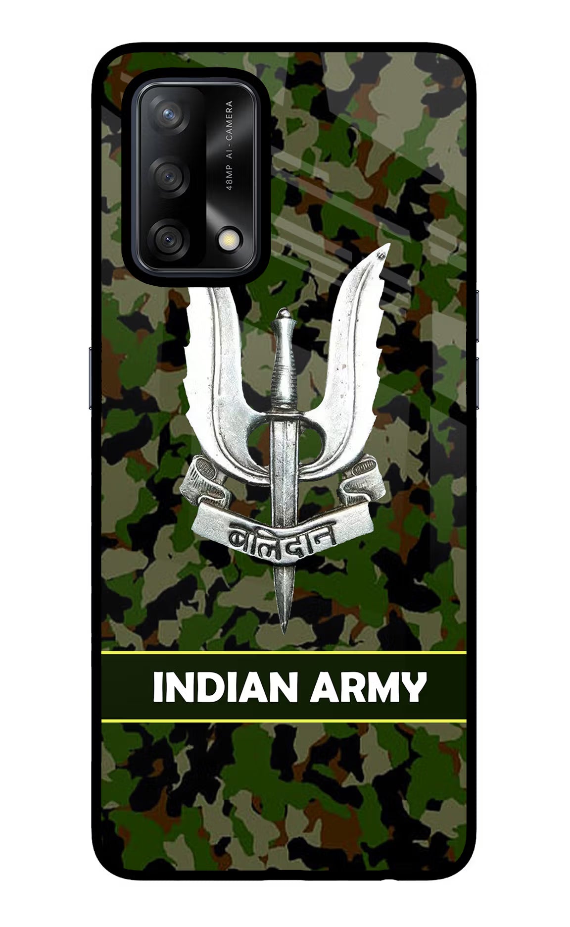 Balidan Indian Logo Oppo F19/F19s Back Cover - Balidan Indian Logo Oppo F19/F19s Glass Case Back Cover by Casekaro Balidan Indian Logo Oppo F19/F19s Glass Case Back Cover by Casekaro