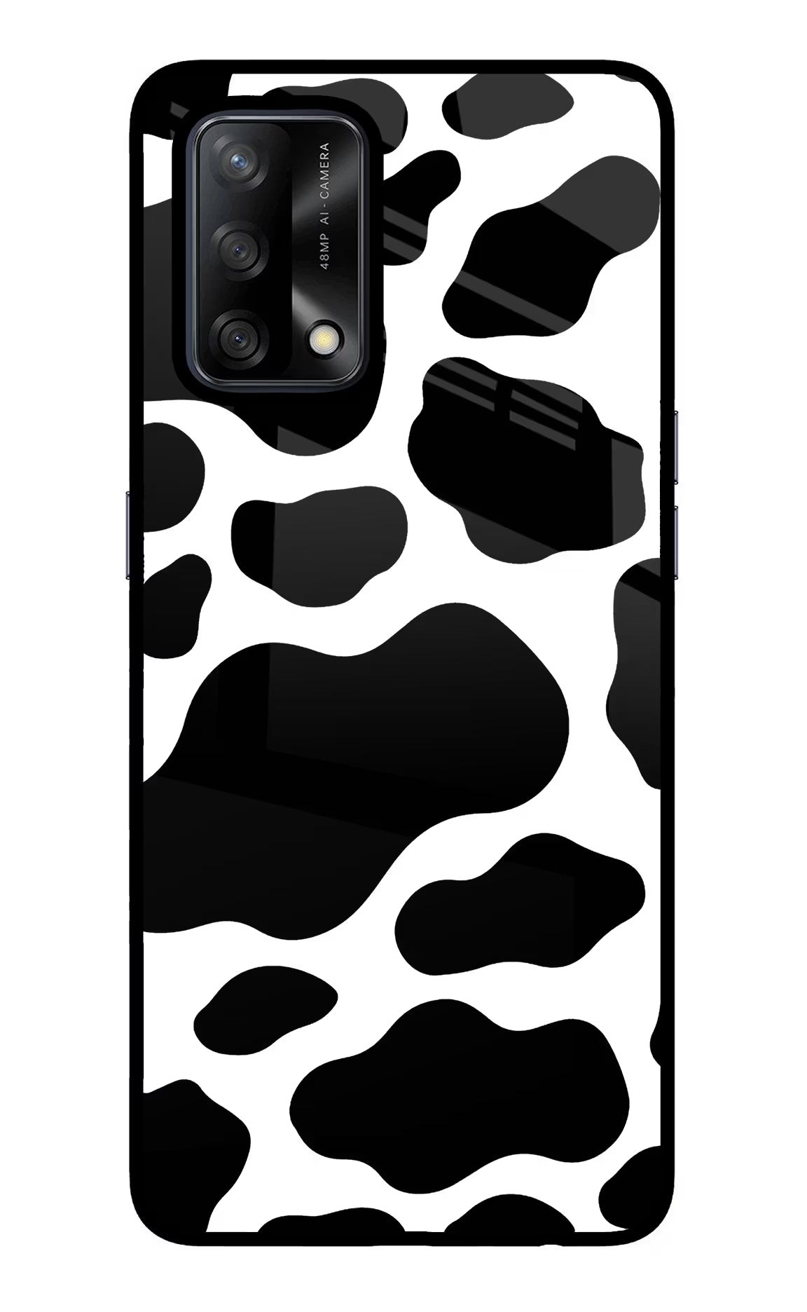Cow Spots Oppo F19/F19s Glass Case - Cow Spots Oppo F19/F19s Glass Case Cow Spots Oppo F19/F19s Glass Case
