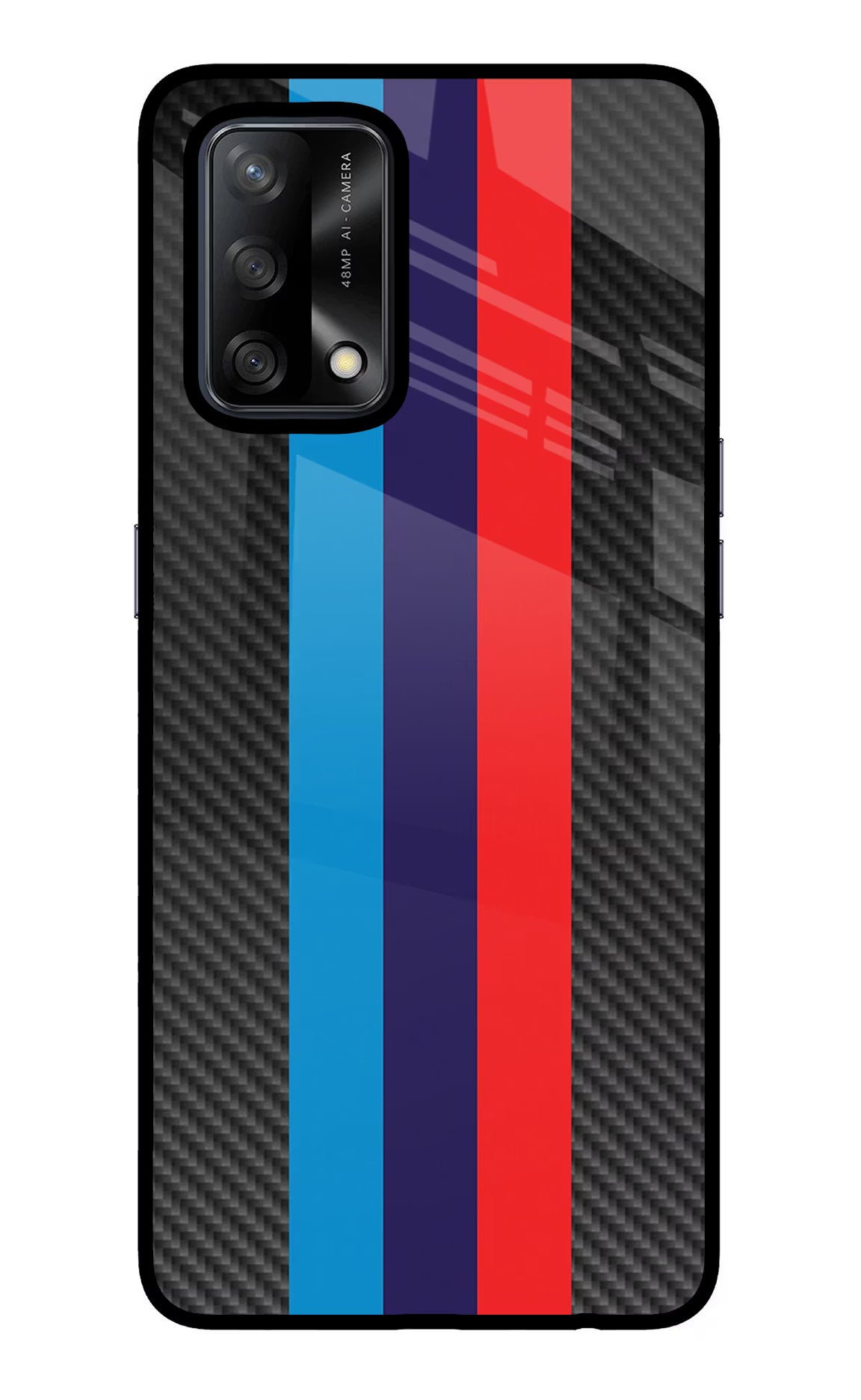 BMW Stripes Pattern Oppo F19/F19s Glass Case - BMW Stripes Pattern Oppo F19/F19s Glass Case BMW Stripes Pattern Oppo F19/F19s Glass Case