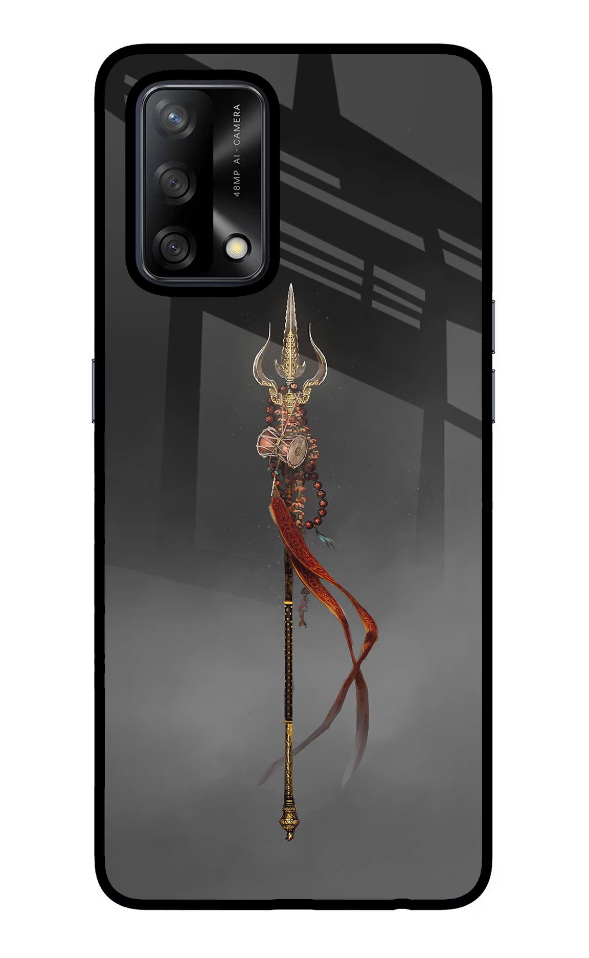Shiv Trishul Oppo F19/F19s Back Cover - Shiv Trishul Oppo F19/F19s Glass Case Back Cover by Casekaro Shiv Trishul Oppo F19/F19s Glass Case Back Cover by Casekaro