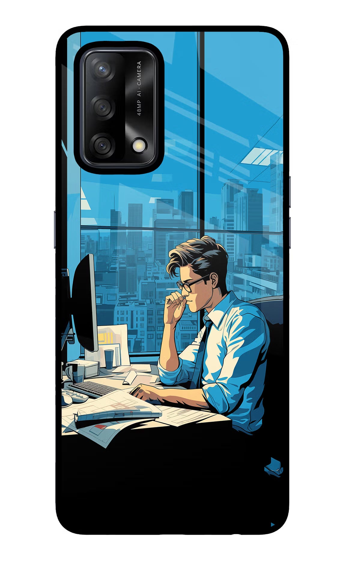 Focused Hustler (AI Generated) Oppo F19/F19s Glass Case - Focused Hustler (AI Generated) Oppo F19/F19s Glass Case Focused Hustler (AI Generated) Oppo F19/F19s Glass Case