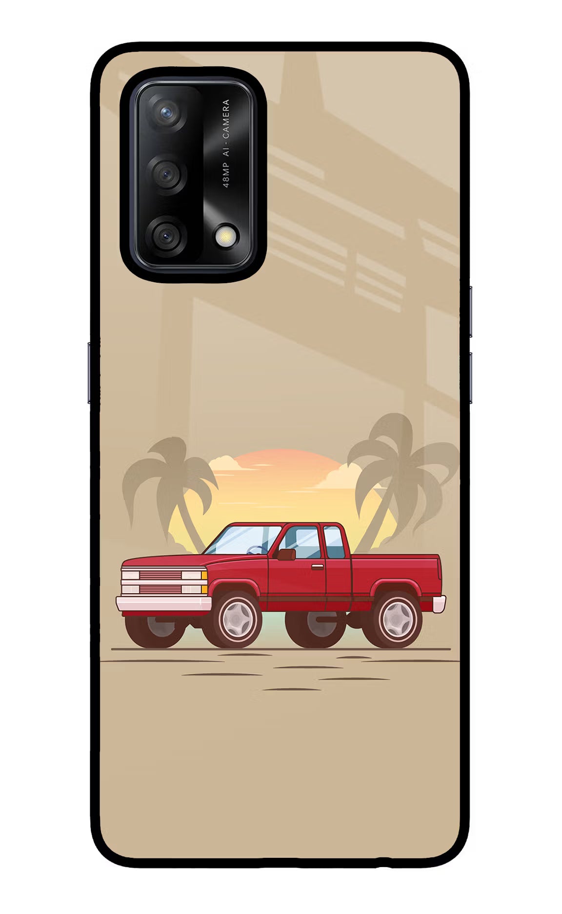 Desert Classic Drive Oppo F19/F19s Back Cover - Desert Classic Drive Oppo F19/F19s Glass Case Back Cover by Casekaro Desert Classic Drive Oppo F19/F19s Glass Case Back Cover by Casekaro
