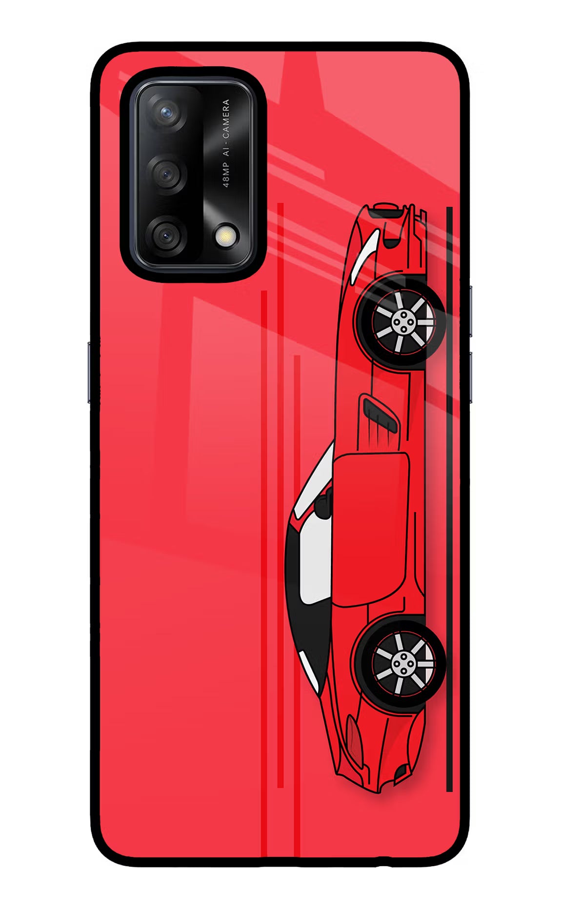 Red Velocity Oppo F19/F19s Glass Case - Red Velocity Oppo F19/F19s Glass Case Red Velocity Oppo F19/F19s Glass Case
