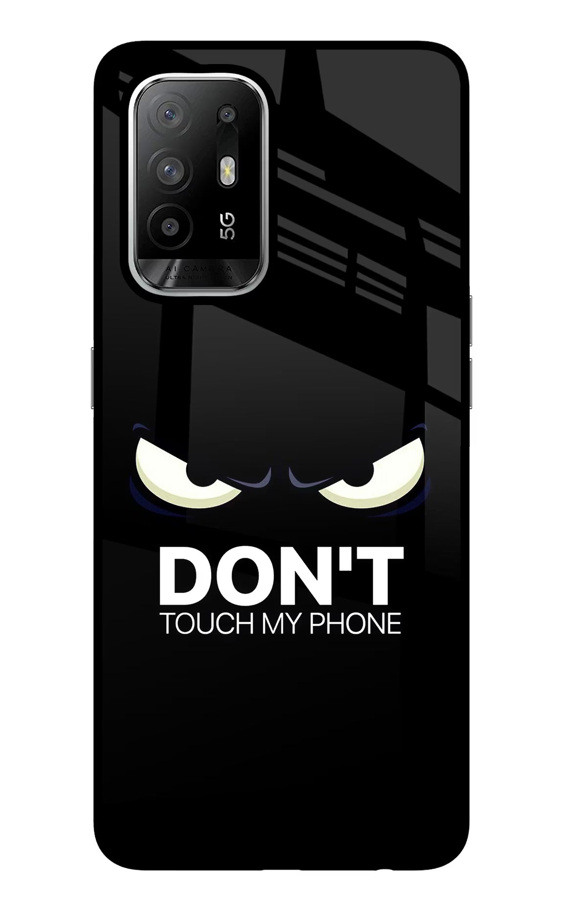 Don'T Touch My Phone Oppo F19 Pro+ Back Cover - Don'T Touch My Phone Oppo F19 Pro+ Glass Case Back Cover by Casekaro Don'T Touch My Phone Oppo F19 Pro+ Glass Case Back Cover by Casekaro