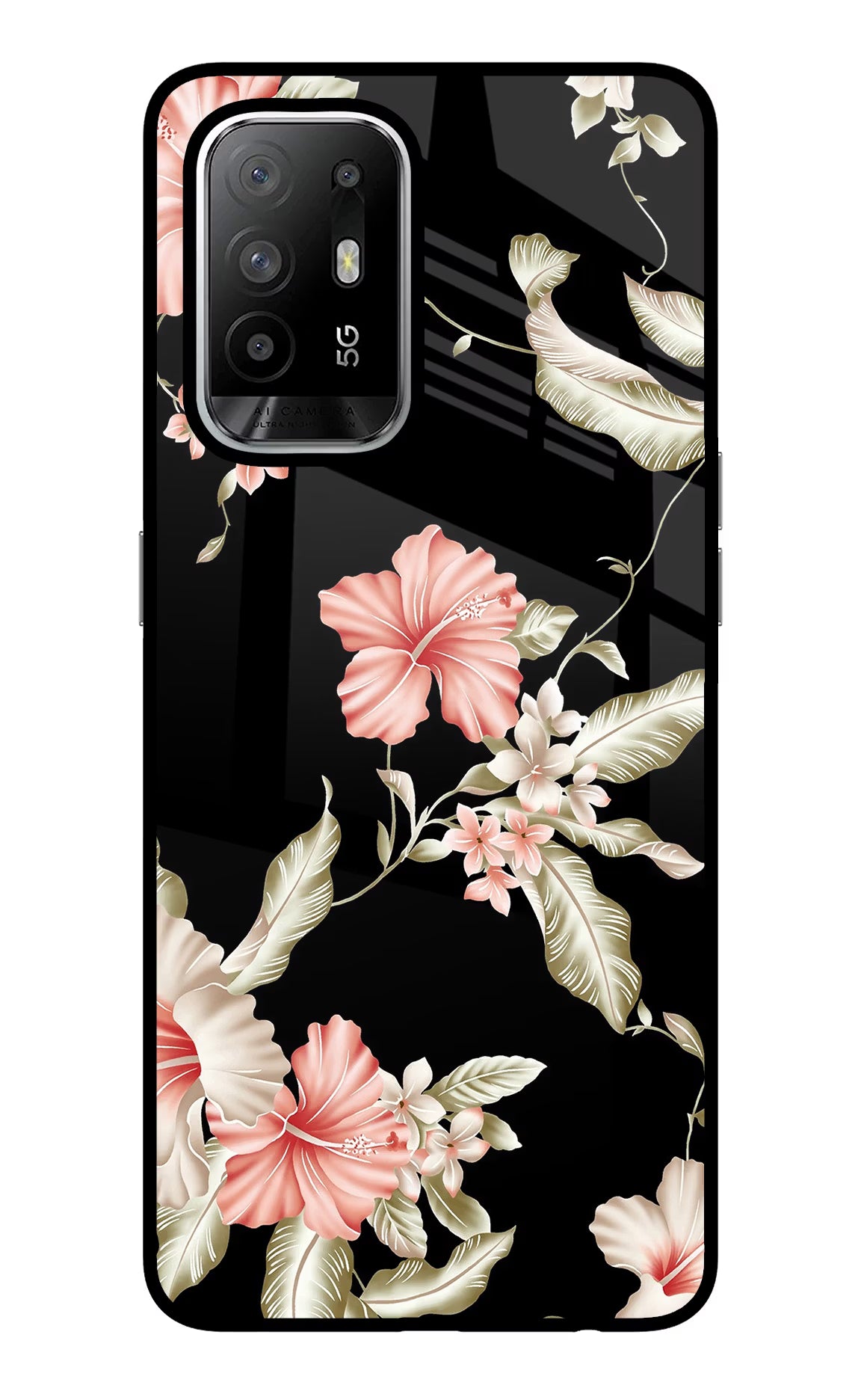 Flowers Oppo F19 Pro+ Glass Case - Flowers Oppo F19 Pro+ Glass Case Flowers Oppo F19 Pro+ Glass Case
