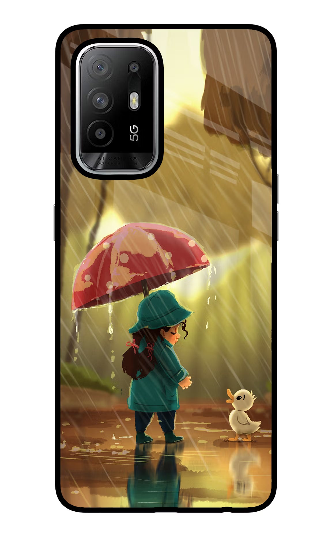 Rainy Day Oppo F19 Pro+ Back Cover - Rainy Day Oppo F19 Pro+ Glass Case Back Cover by Casekaro Rainy Day Oppo F19 Pro+ Glass Case Back Cover by Casekaro