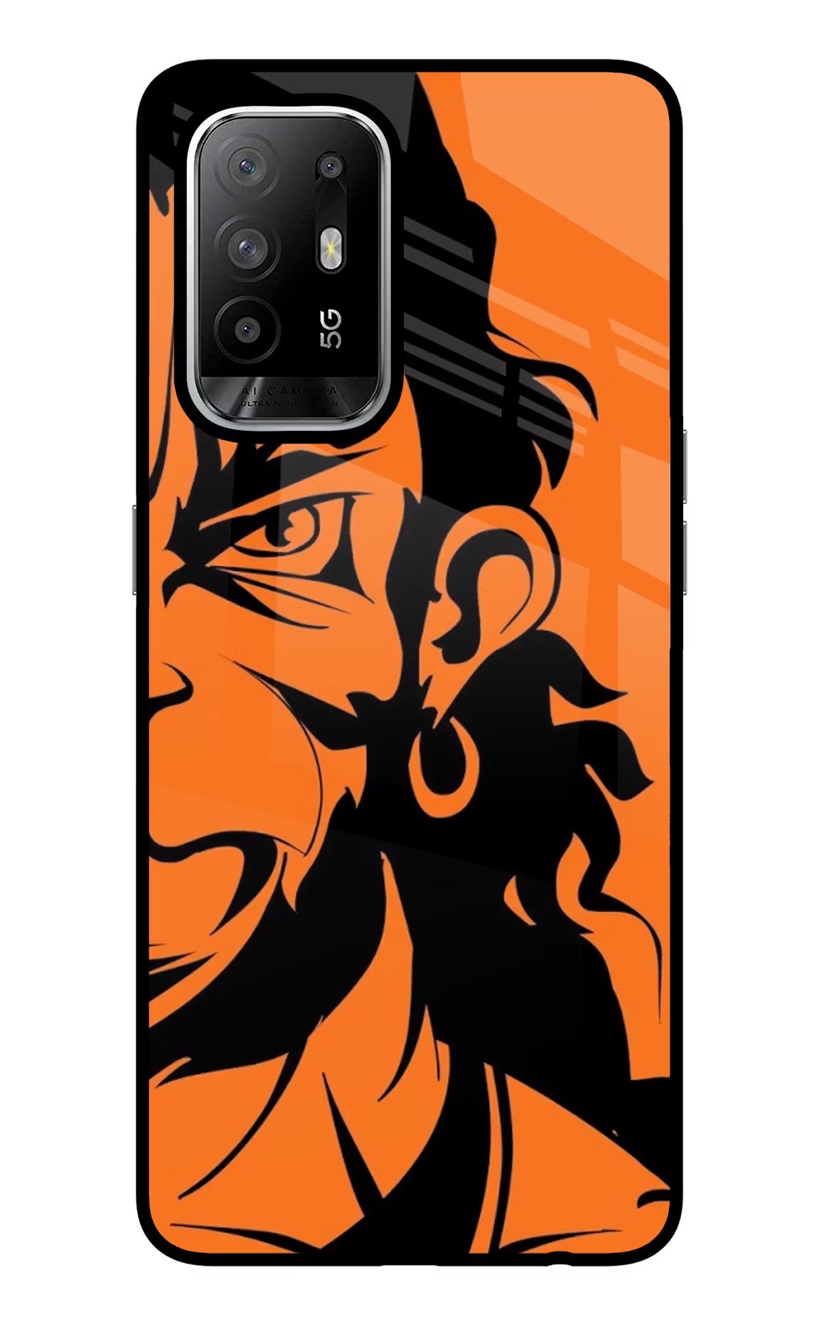 Hanuman Oppo F19 Pro+ Back Cover - Hanuman Oppo F19 Pro+ Glass Case Back Cover by Casekaro Hanuman Oppo F19 Pro+ Glass Case Back Cover by Casekaro