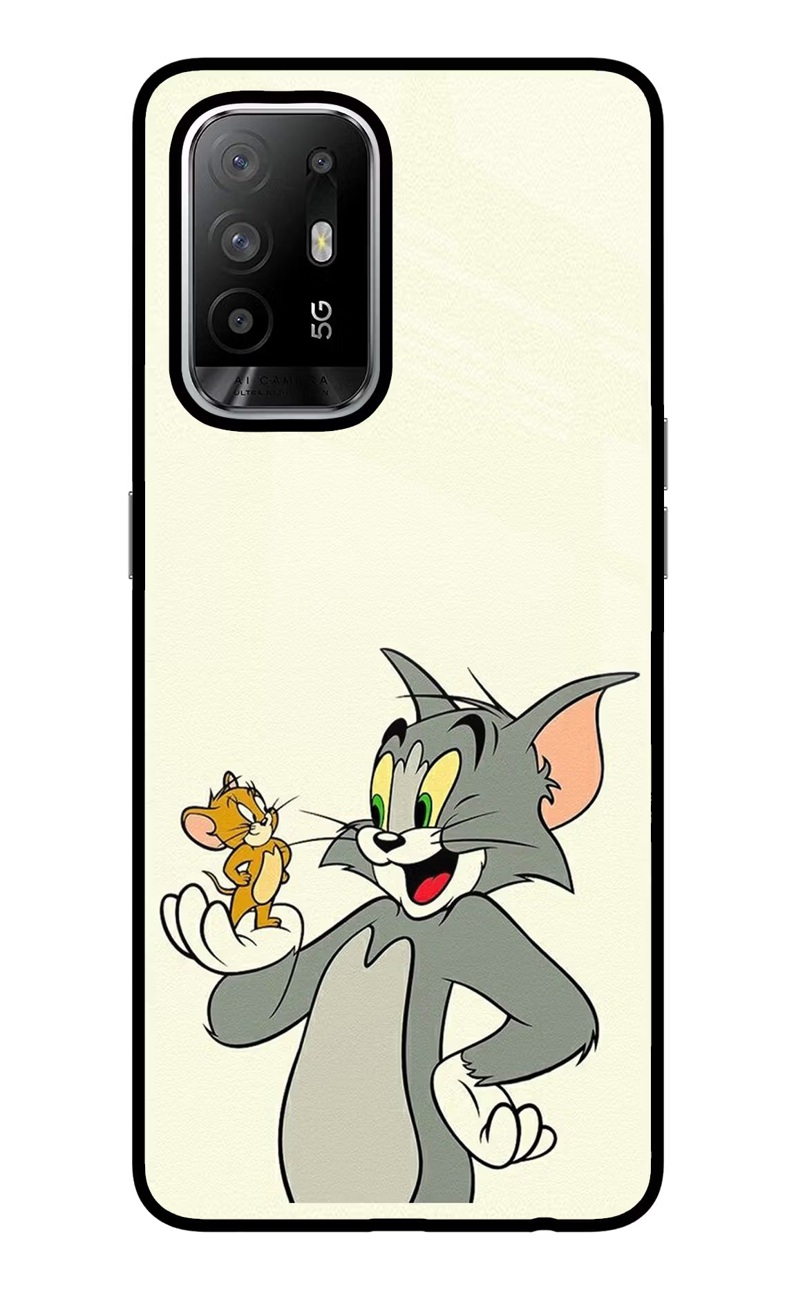 Tom & Jerry Oppo F19 Pro+ Back Cover - Tom & Jerry Oppo F19 Pro+ Glass Case Back Cover by Casekaro Tom & Jerry Oppo F19 Pro+ Glass Case Back Cover by Casekaro