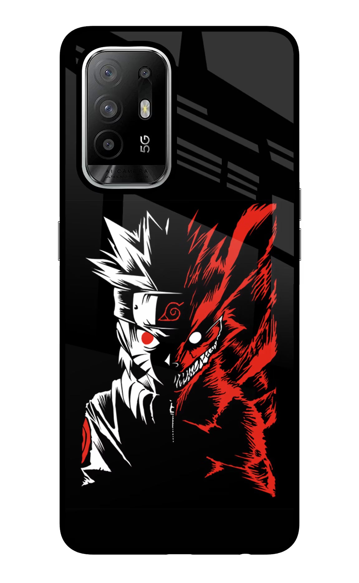 Naruto Two Face Oppo F19 Pro+ Back Cover - Naruto Two Face Oppo F19 Pro+ Glass Case Back Cover by Casekaro Naruto Two Face Oppo F19 Pro+ Glass Case Back Cover by Casekaro