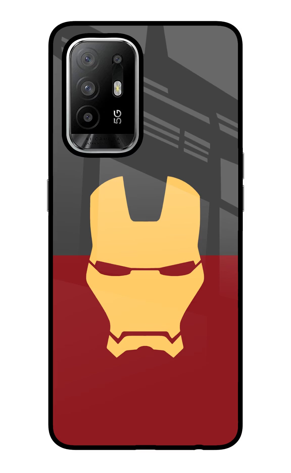 Ironman Oppo F19 Pro+ Back Cover - Ironman Oppo F19 Pro+ Glass Case Back Cover by Casekaro Ironman Oppo F19 Pro+ Glass Case Back Cover by Casekaro