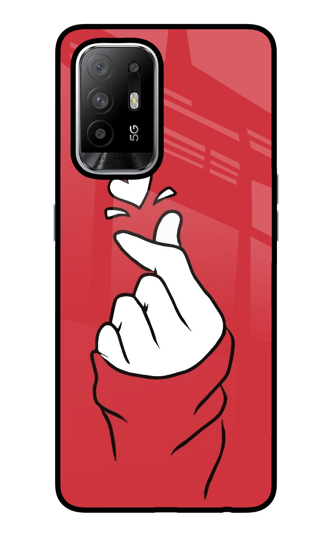 Korean Love Sign Oppo F19 Pro+ Glass Case - Korean Love Sign Oppo F19 Pro+ Glass Case Korean Love Sign Oppo F19 Pro+ Glass Case