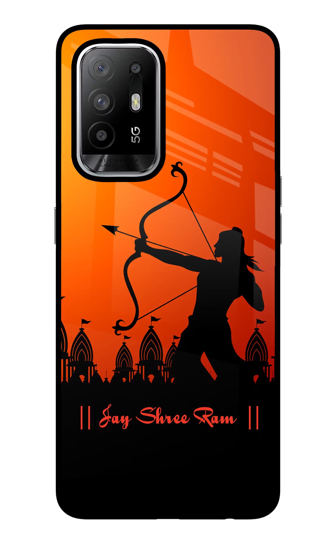 Lord Ram - 4 Oppo F19 Pro+ Back Cover - Lord Ram - 4 Oppo F19 Pro+ Glass Case Back Cover by Casekaro Lord Ram - 4 Oppo F19 Pro+ Glass Case Back Cover by Casekaro