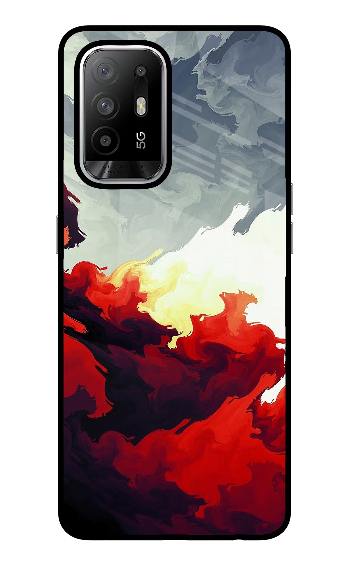 Fire Cloud Oppo F19 Pro+ Glass Case - Fire Cloud Oppo F19 Pro+ Glass Case Fire Cloud Oppo F19 Pro+ Glass Case