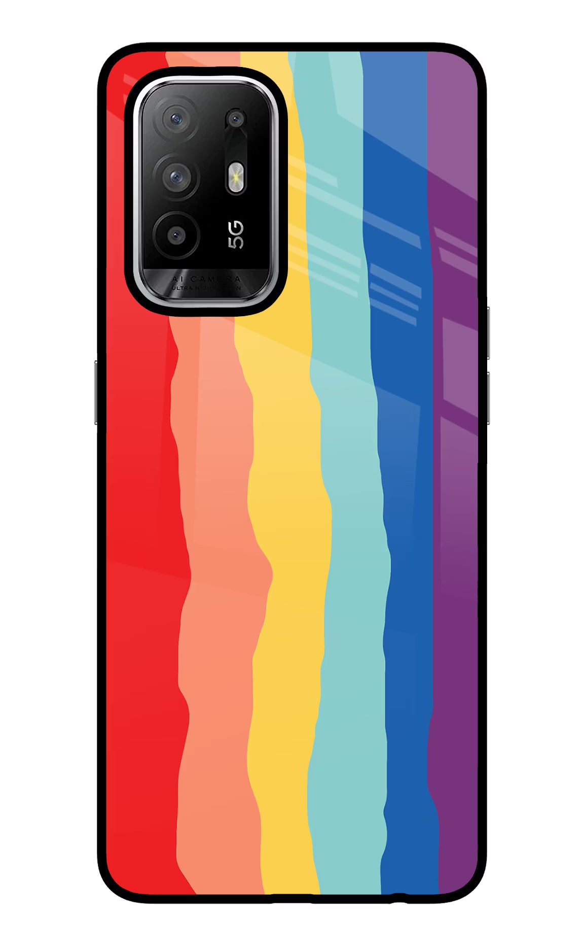 Rainbow Oppo F19 Pro+ Glass Case - Rainbow Oppo F19 Pro+ Glass Case Rainbow Oppo F19 Pro+ Glass Case