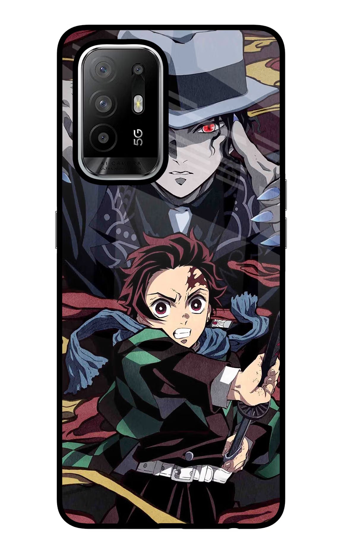 Demon Slayer Oppo F19 Pro+ Glass Case - Demon Slayer Oppo F19 Pro+ Glass Case Demon Slayer Oppo F19 Pro+ Glass Case
