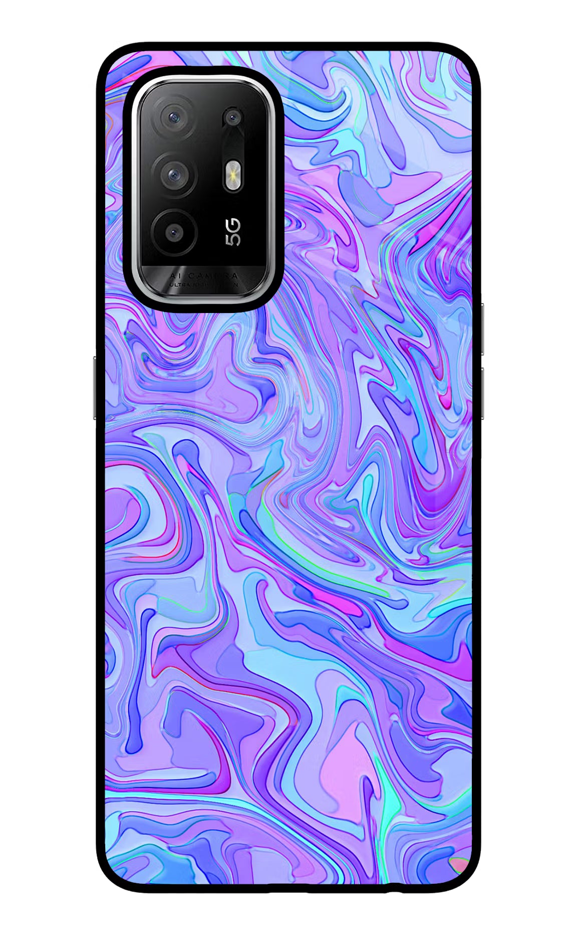 Glitter Oppo F19 Pro+ Back Cover - Glitter Oppo F19 Pro+ Glass Case Back Cover by Casekaro Glitter Oppo F19 Pro+ Glass Case Back Cover by Casekaro