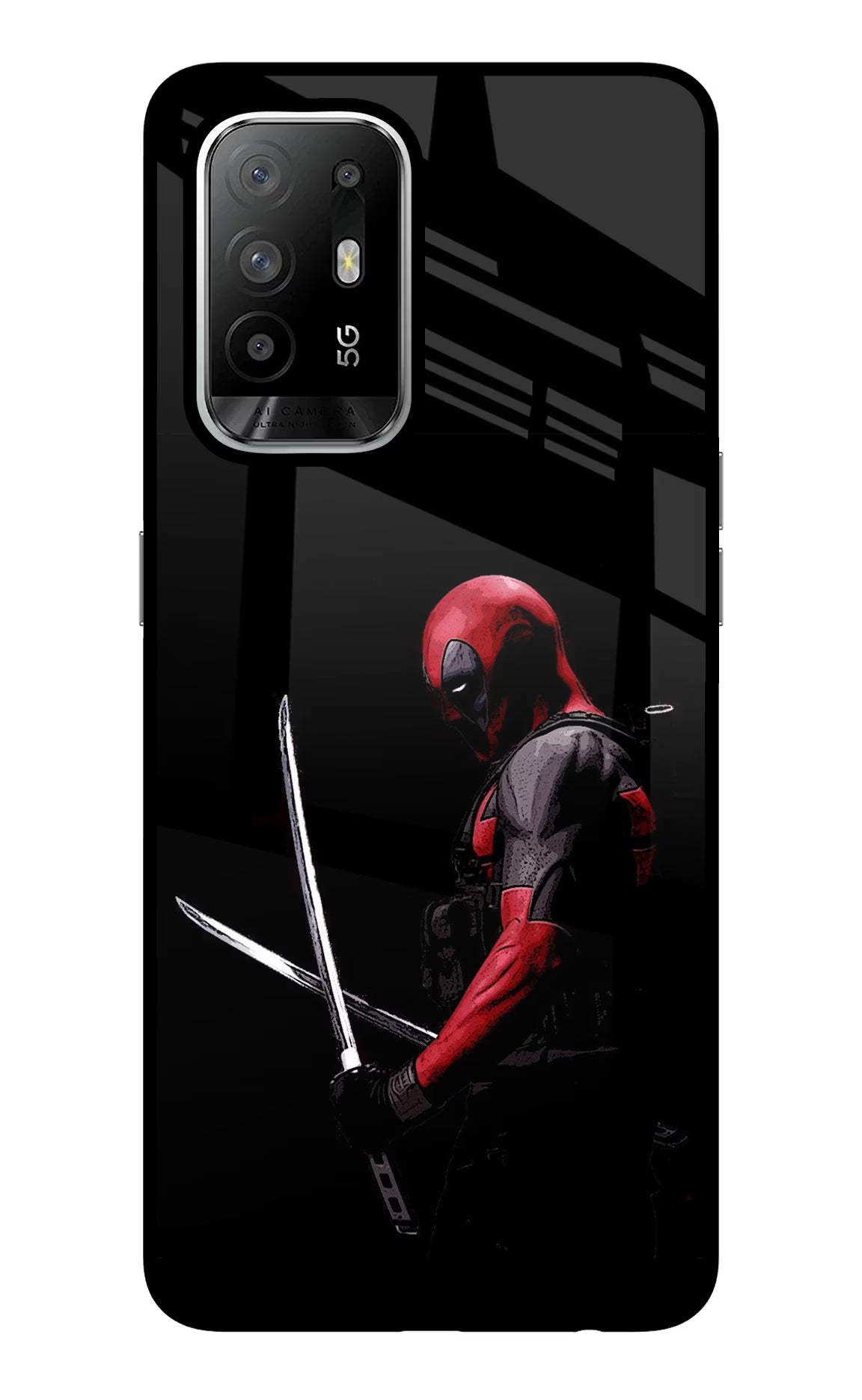Deadpool Oppo F19 Pro+ Back Cover - Deadpool Oppo F19 Pro+ Glass Case Back Cover by Casekaro Deadpool Oppo F19 Pro+ Glass Case Back Cover by Casekaro