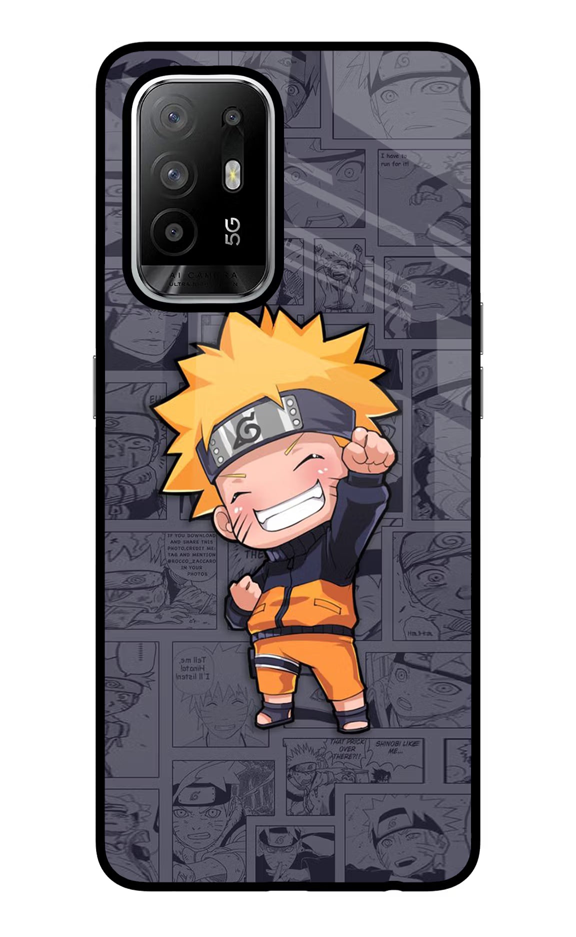 Chota Naruto Oppo F19 Pro+ Back Cover - Chota Naruto Oppo F19 Pro+ Glass Case Back Cover by Casekaro Chota Naruto Oppo F19 Pro+ Glass Case Back Cover by Casekaro