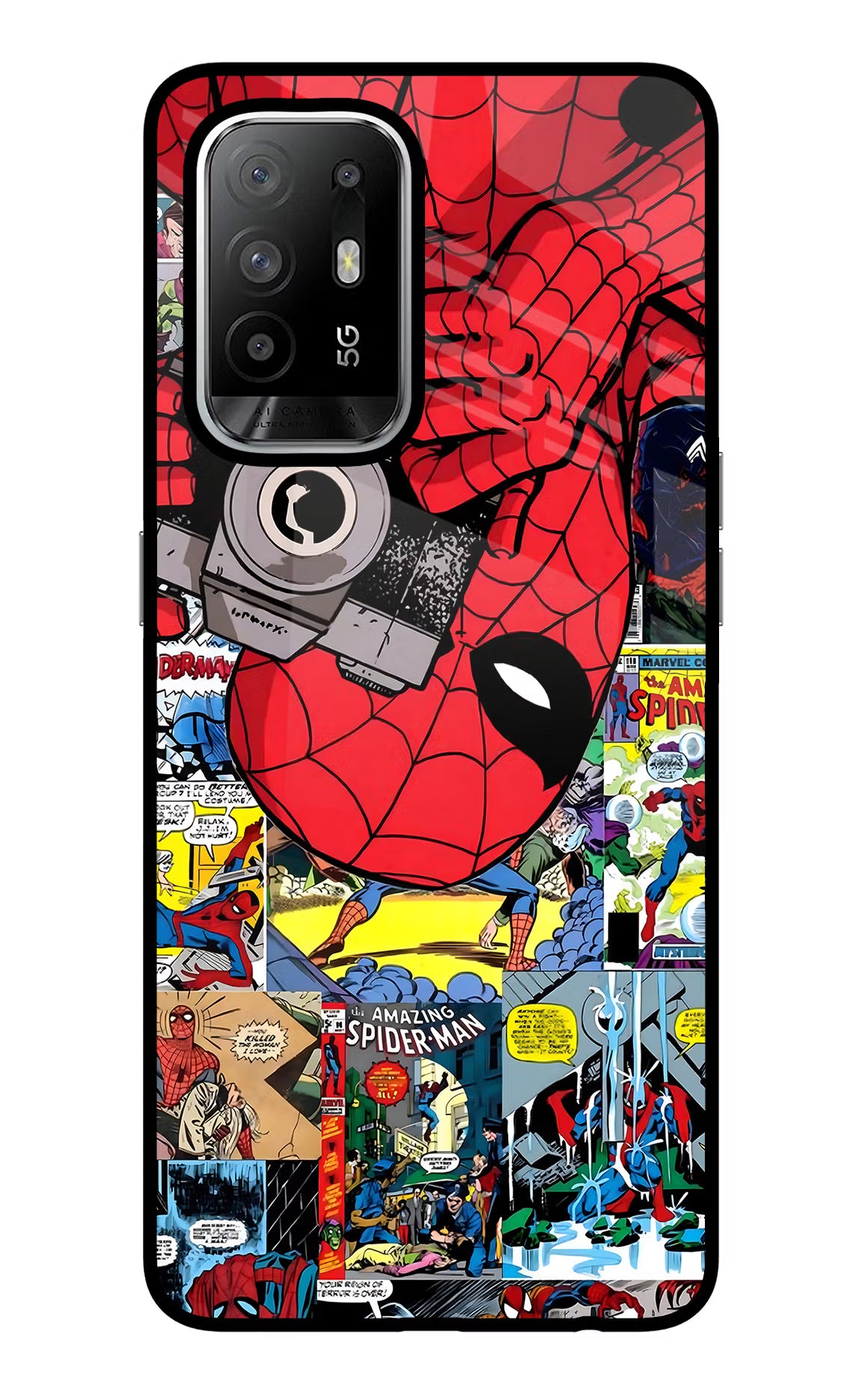 Spider Man Oppo F19 Pro+ Glass Case - Spider Man Oppo F19 Pro+ Glass Case Spider Man Oppo F19 Pro+ Glass Case