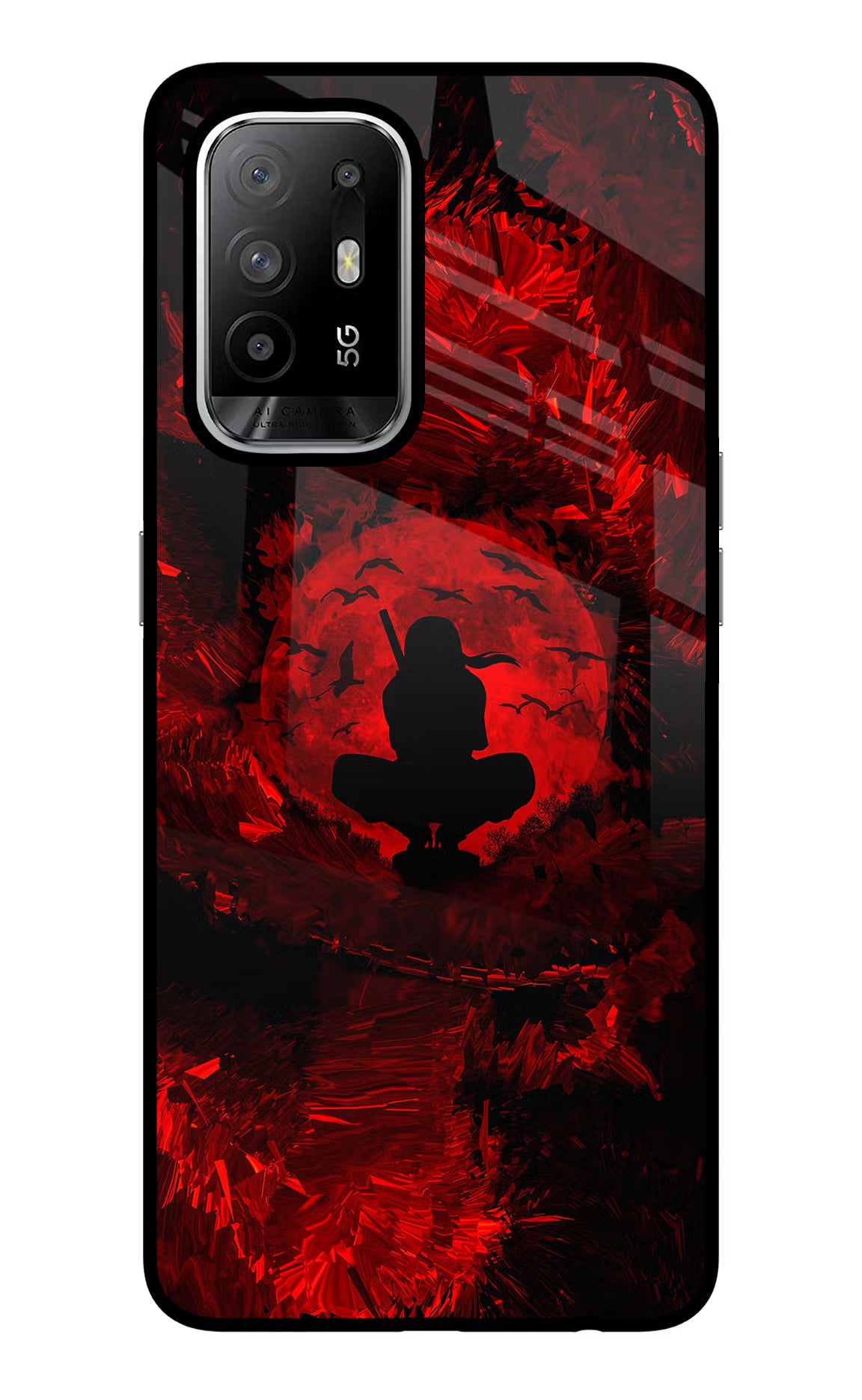Itachi Uchiha Oppo F19 Pro+ Back Cover - Itachi Uchiha Oppo F19 Pro+ Glass Case Back Cover by Casekaro Itachi Uchiha Oppo F19 Pro+ Glass Case Back Cover by Casekaro