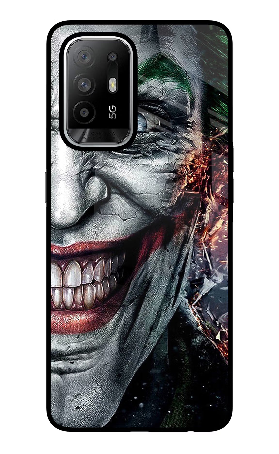 Joker Cam Oppo F19 Pro+ Back Cover - Joker Cam Oppo F19 Pro+ Glass Case Back Cover by Casekaro Joker Cam Oppo F19 Pro+ Glass Case Back Cover by Casekaro