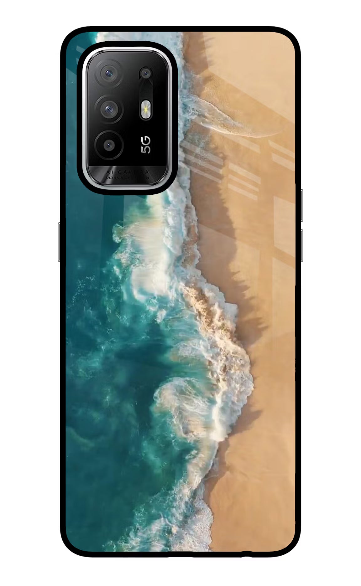 Ocean Beach Oppo F19 Pro+ Back Cover - Ocean Beach Oppo F19 Pro+ Glass Case Back Cover by Casekaro Ocean Beach Oppo F19 Pro+ Glass Case Back Cover by Casekaro
