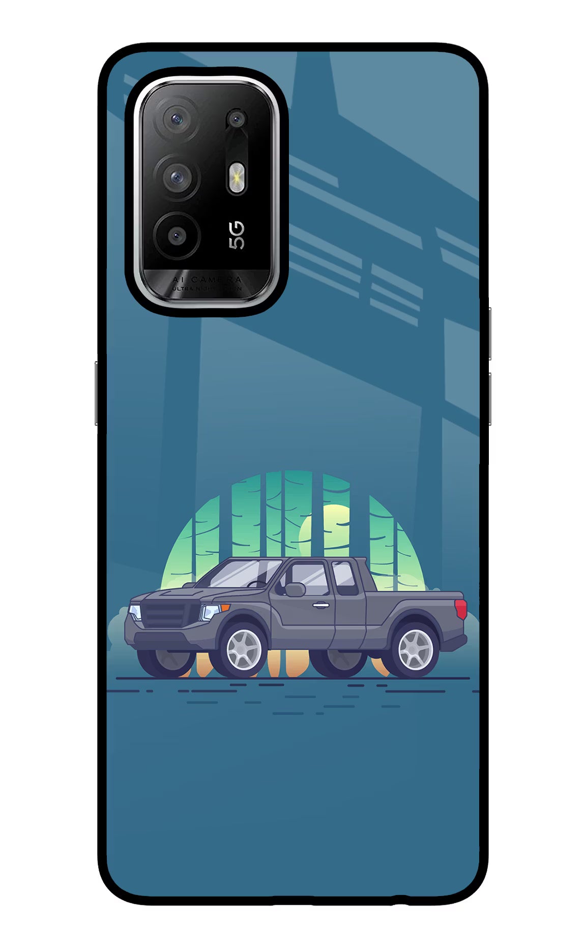 Retro Garage Vibe Oppo F19 Pro+ Back Cover - Retro Garage Vibe Oppo F19 Pro+ Glass Case Back Cover by Casekaro Retro Garage Vibe Oppo F19 Pro+ Glass Case Back Cover by Casekaro