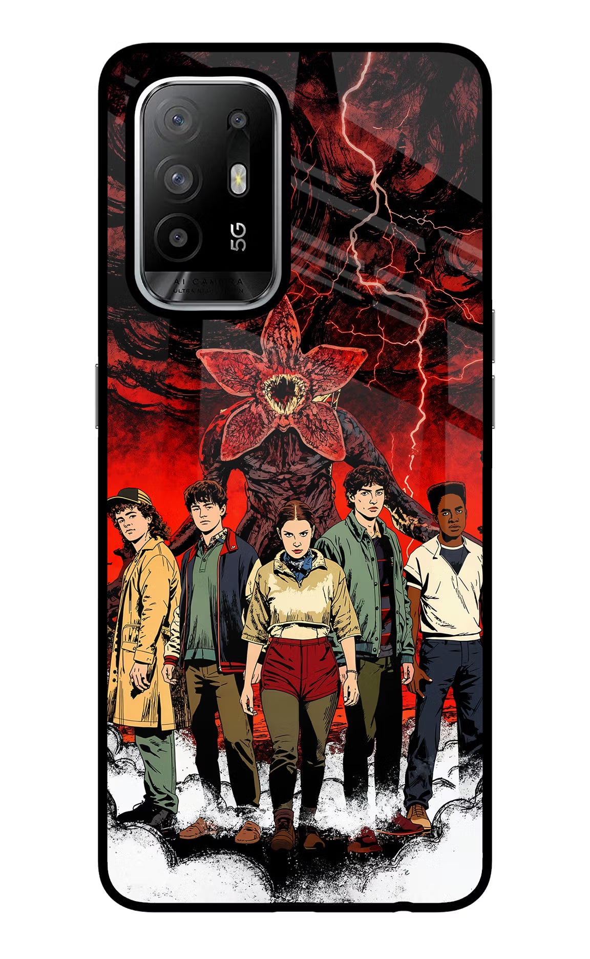 Ordinary Things Characters Oppo F19 Pro+ Back Cover - Ordinary Things Characters Oppo F19 Pro+ Glass Case Back Cover by Casekaro Ordinary Things Characters Oppo F19 Pro+ Glass Case Back Cover by Casekaro
