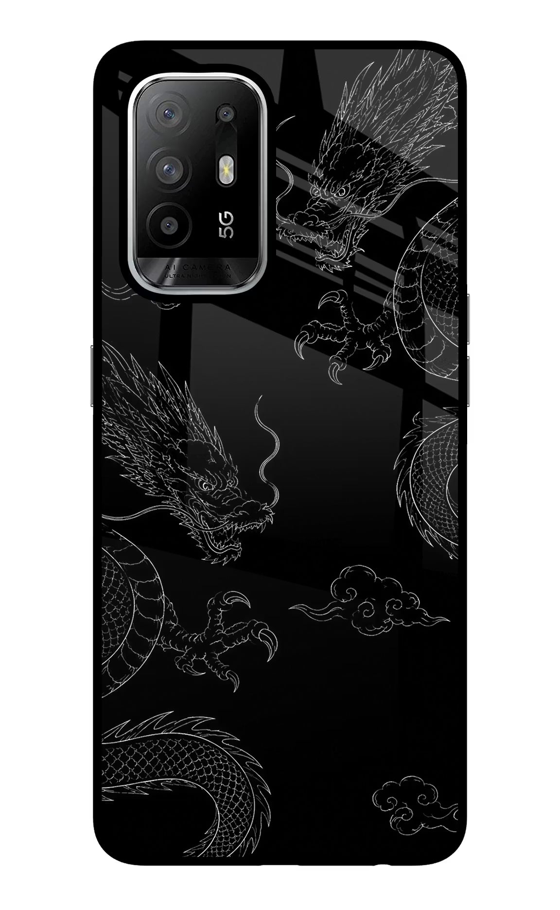 Twin Dragons Oppo F19 Pro+ Glass Case - Twin Dragons Oppo F19 Pro+ Glass Case Twin Dragons Oppo F19 Pro+ Glass Case