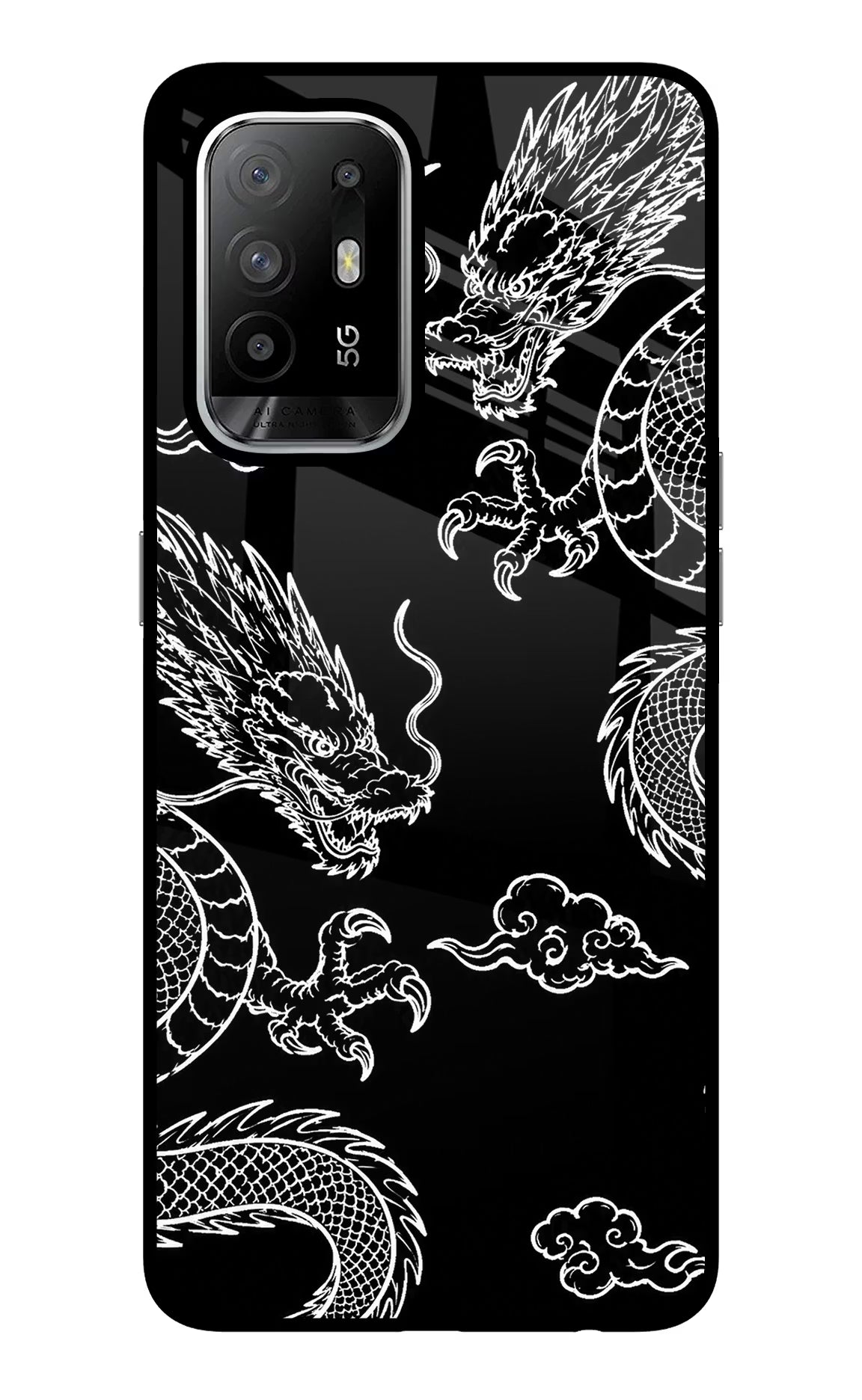 Twin Dragons Oppo F19 Pro+ Glass Case - Twin Dragons Oppo F19 Pro+ Glass Case Twin Dragons Oppo F19 Pro+ Glass Case