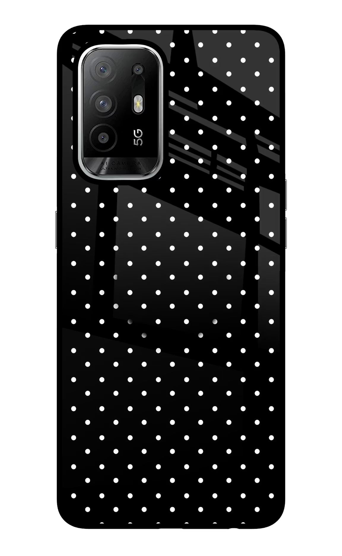 White Dots Oppo F19 Pro+ Glass Case - White Dots Oppo F19 Pro+ Glass Case White Dots Oppo F19 Pro+ Glass Case