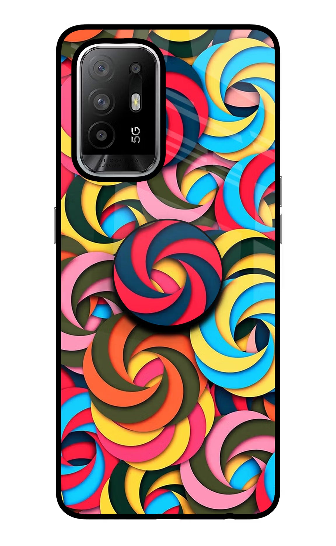 Spiral Pattern Oppo F19 Pro+ Glass Case - Spiral Pattern Oppo F19 Pro+ Glass Case Spiral Pattern Oppo F19 Pro+ Glass Case