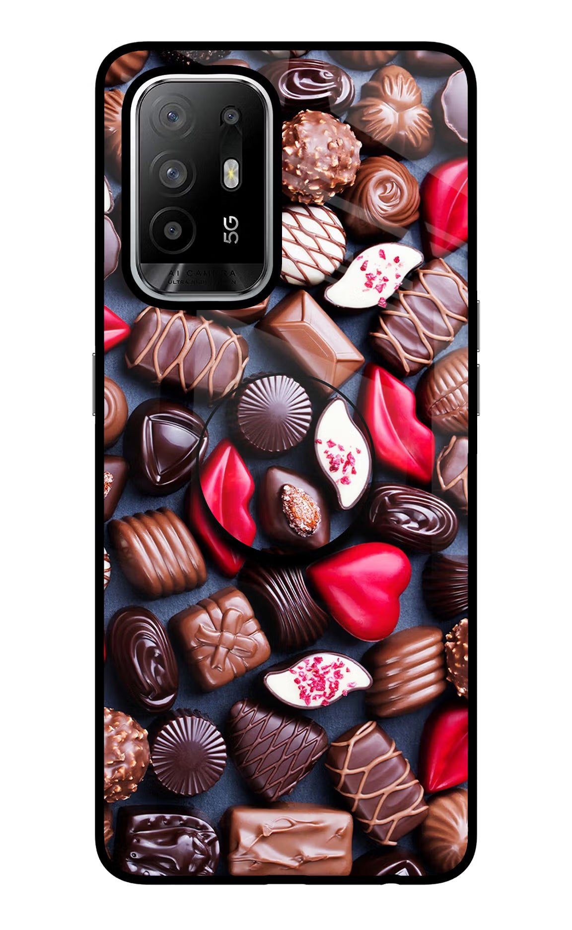 Chocolates Oppo F19 Pro+ Glass Case - Chocolates Oppo F19 Pro+ Glass Case Chocolates Oppo F19 Pro+ Glass Case