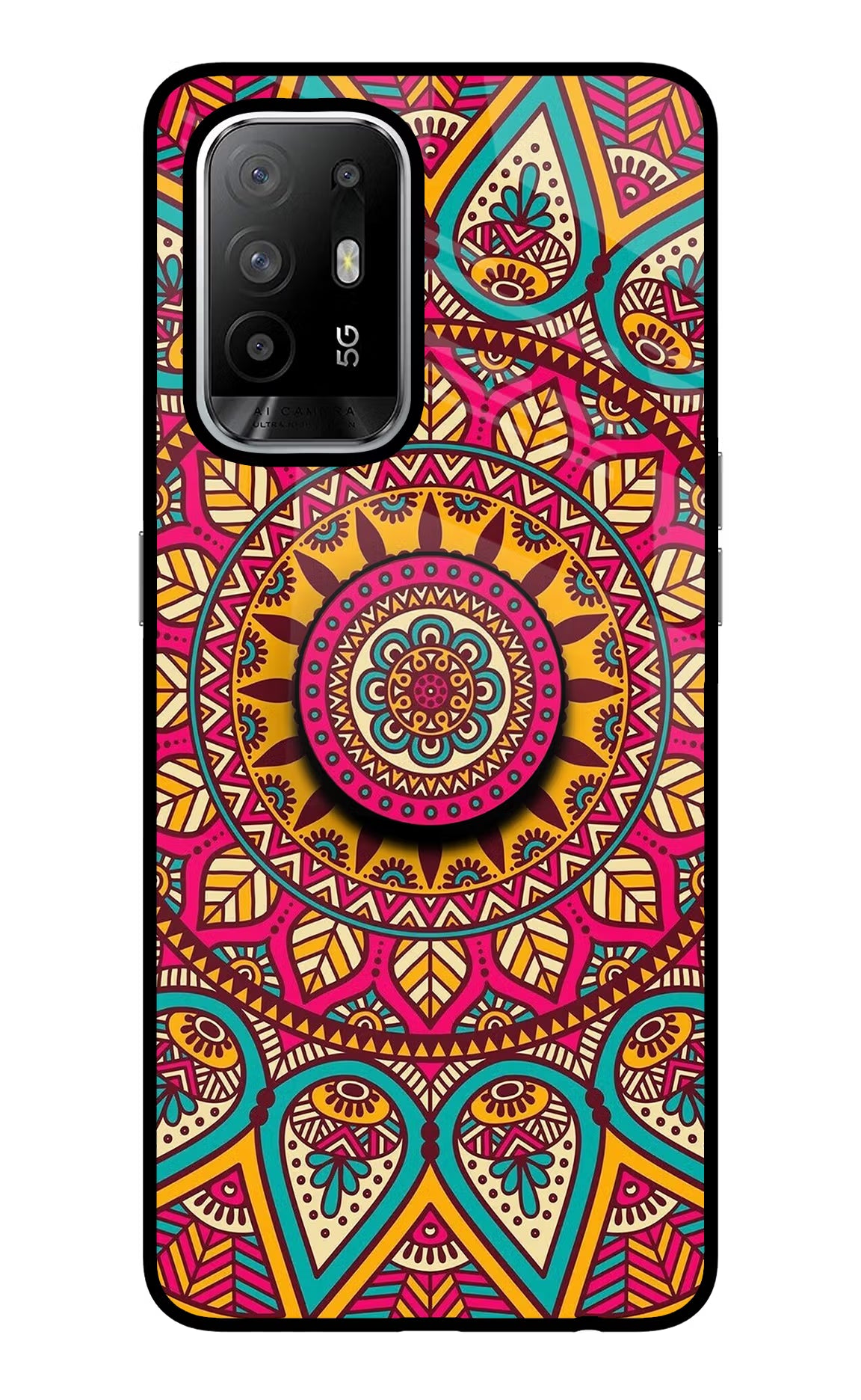 Mandala Oppo F19 Pro+ Glass Case - Mandala Oppo F19 Pro+ Glass Case Mandala Oppo F19 Pro+ Glass Case