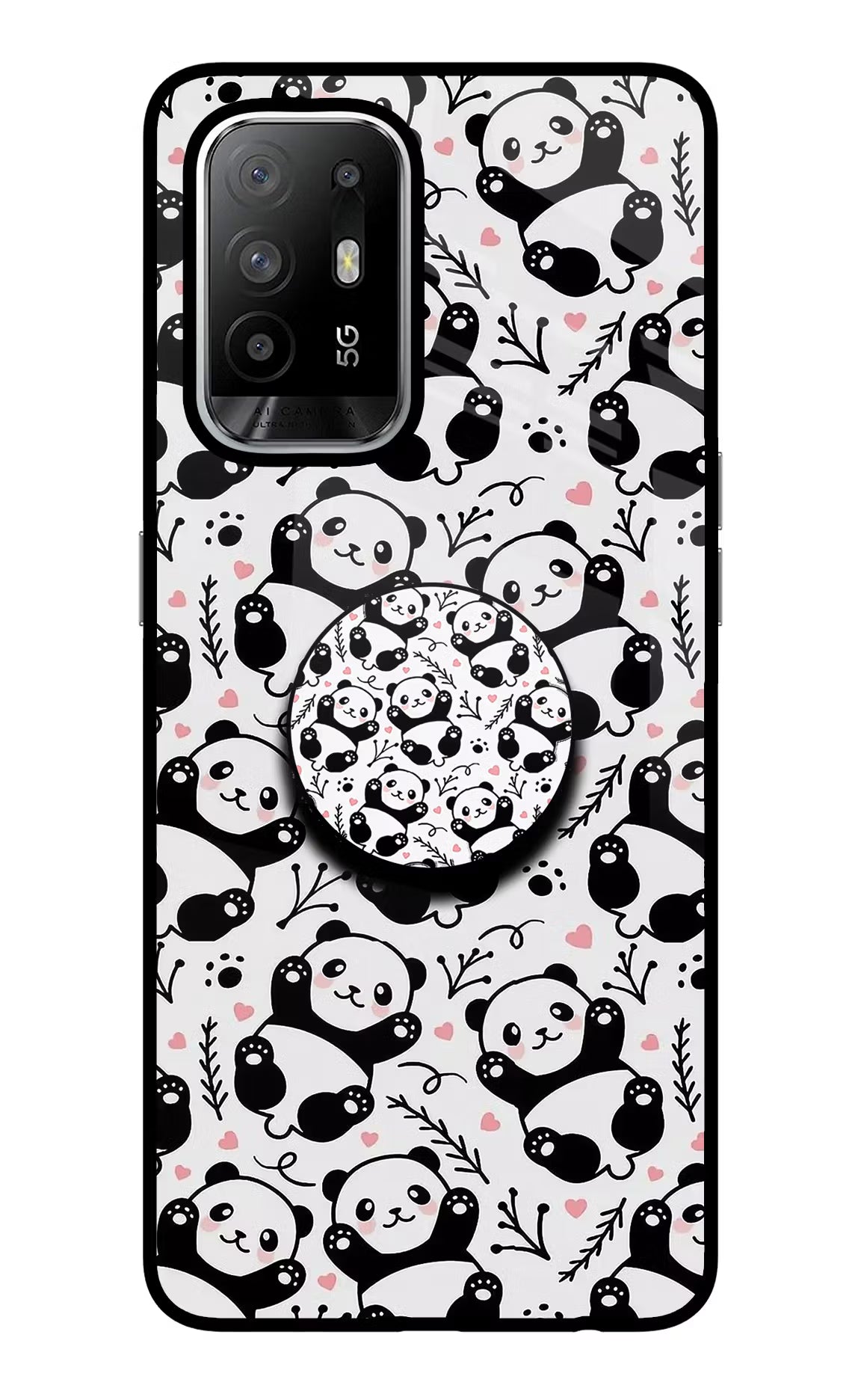 Cute Panda Oppo F19 Pro+ Glass Case - Cute Panda Oppo F19 Pro+ Glass Case Cute Panda Oppo F19 Pro+ Glass Case