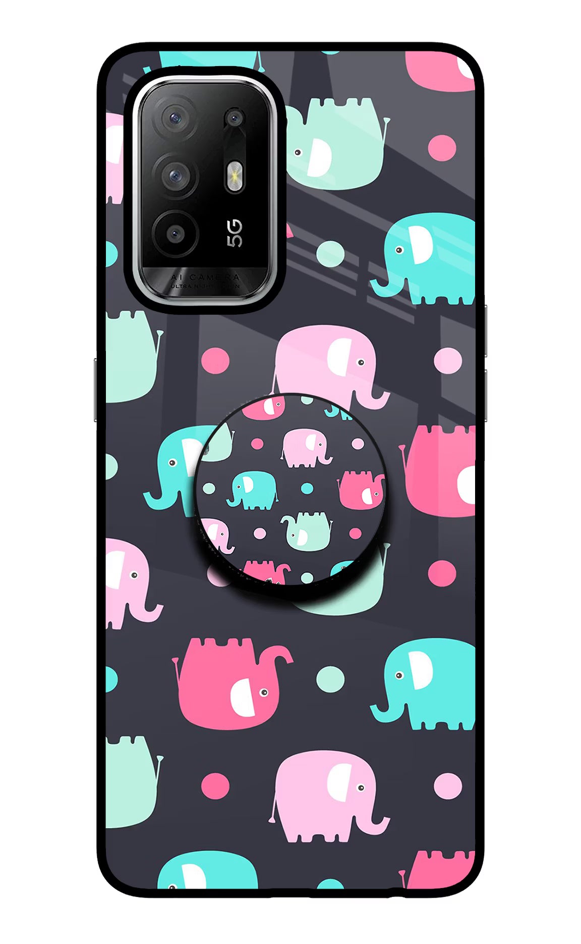 Baby Elephants Oppo F19 Pro+ Glass Case - Baby Elephants Oppo F19 Pro+ Glass Case Baby Elephants Oppo F19 Pro+ Glass Case