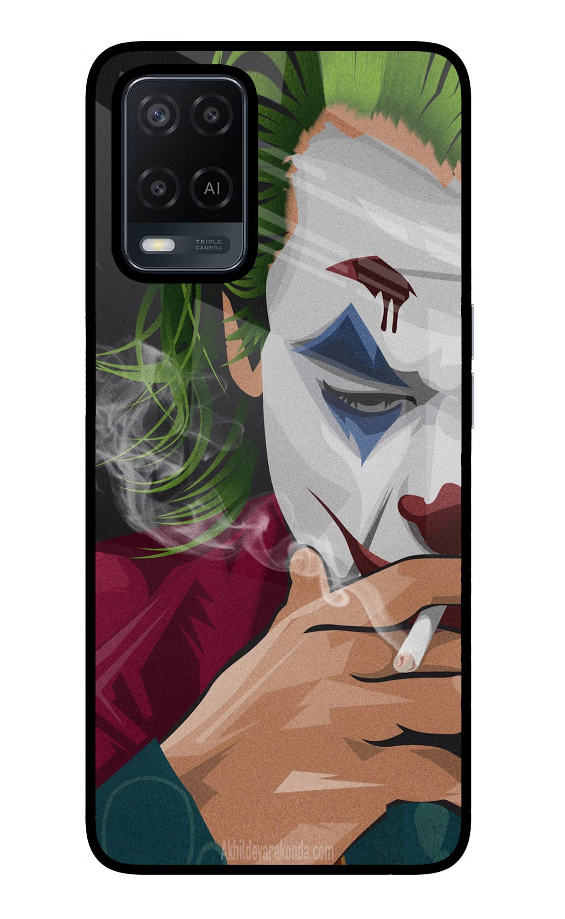 Joker Smoking Oppo A54 Glass Case - Joker Smoking Oppo A54 Glass Case Joker Smoking Oppo A54 Glass Case