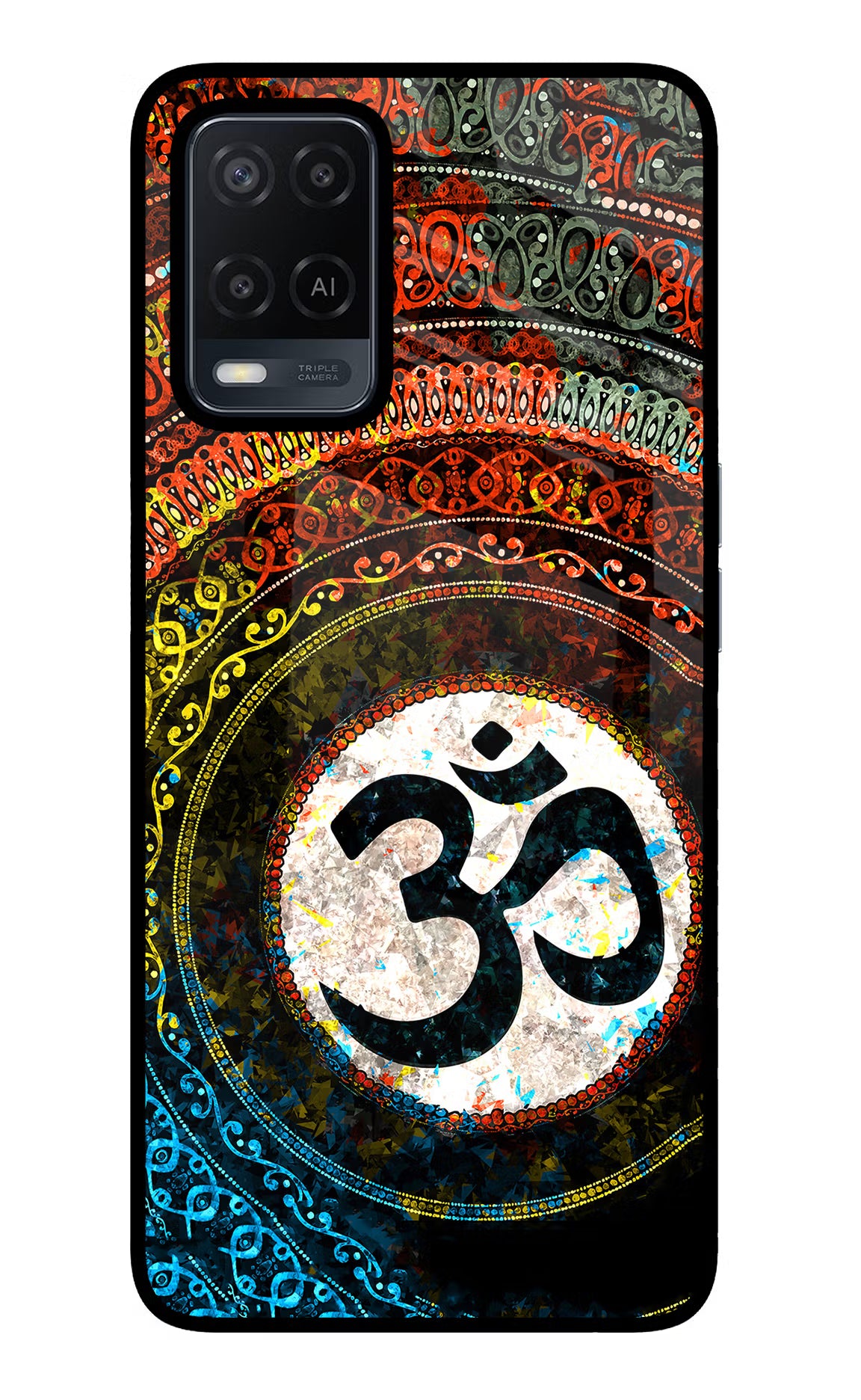 Om Cultural Oppo A54 Glass Case - Om Cultural Oppo A54 Glass Case Om Cultural Oppo A54 Glass Case