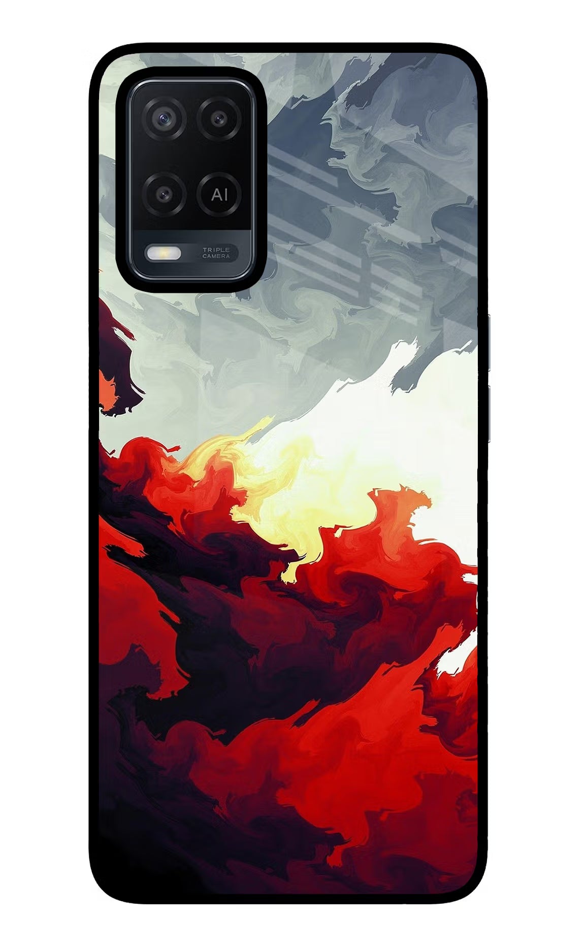 Fire Cloud Oppo A54 Glass Case - Fire Cloud Oppo A54 Glass Case Fire Cloud Oppo A54 Glass Case